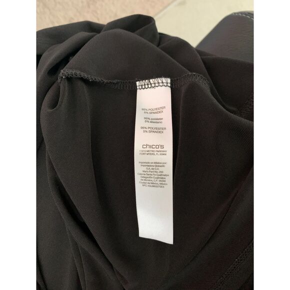 Chico's Women Top Size 3 Black Cold Shoulder Flutter Sleeve Asymetrical Hem - Picture 3 of 7